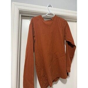 George Men's Rust Orange Long Sleeve Cotton Shirt Size Large 42–44